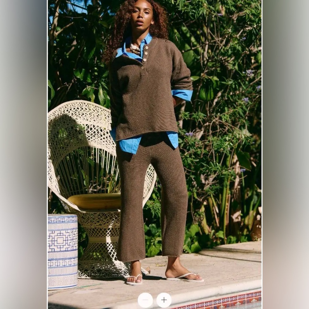 Free People Beach Hailee Sweater Set in Chocolate